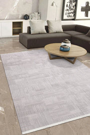 Bej ve Beyaz Minimalist Halı