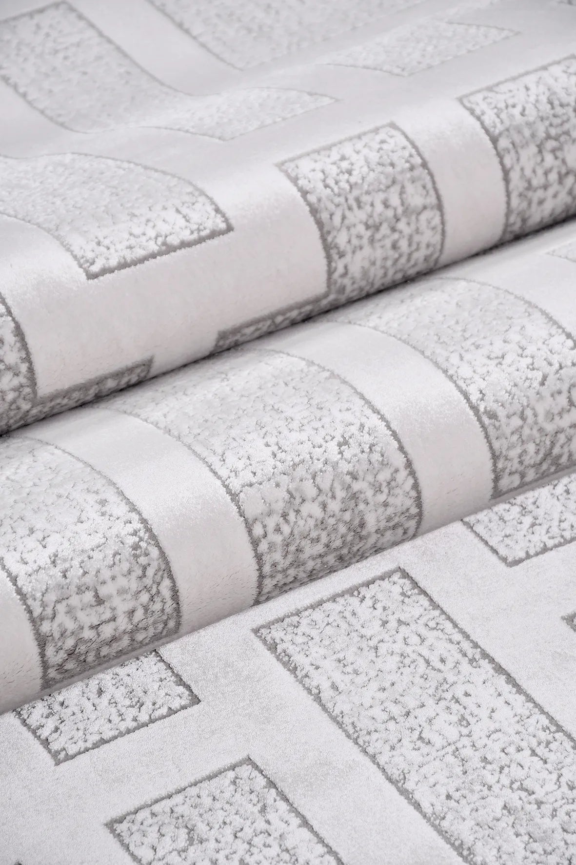 Gri ve Bej Geometrik Modern Halı