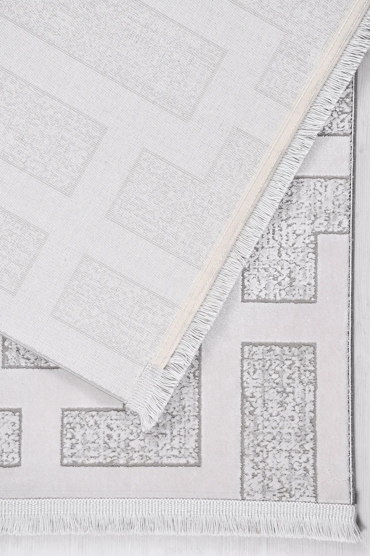 Gri ve Bej Geometrik Modern Halı