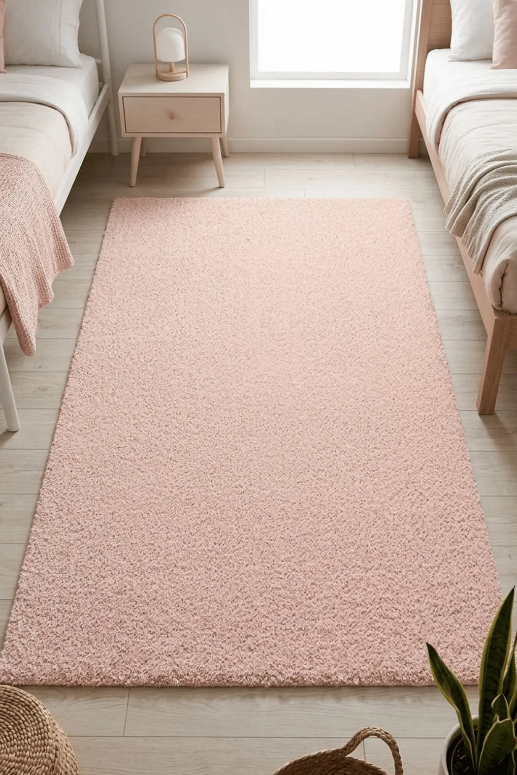 Pembe Ultra Dolgun Peluş Halı