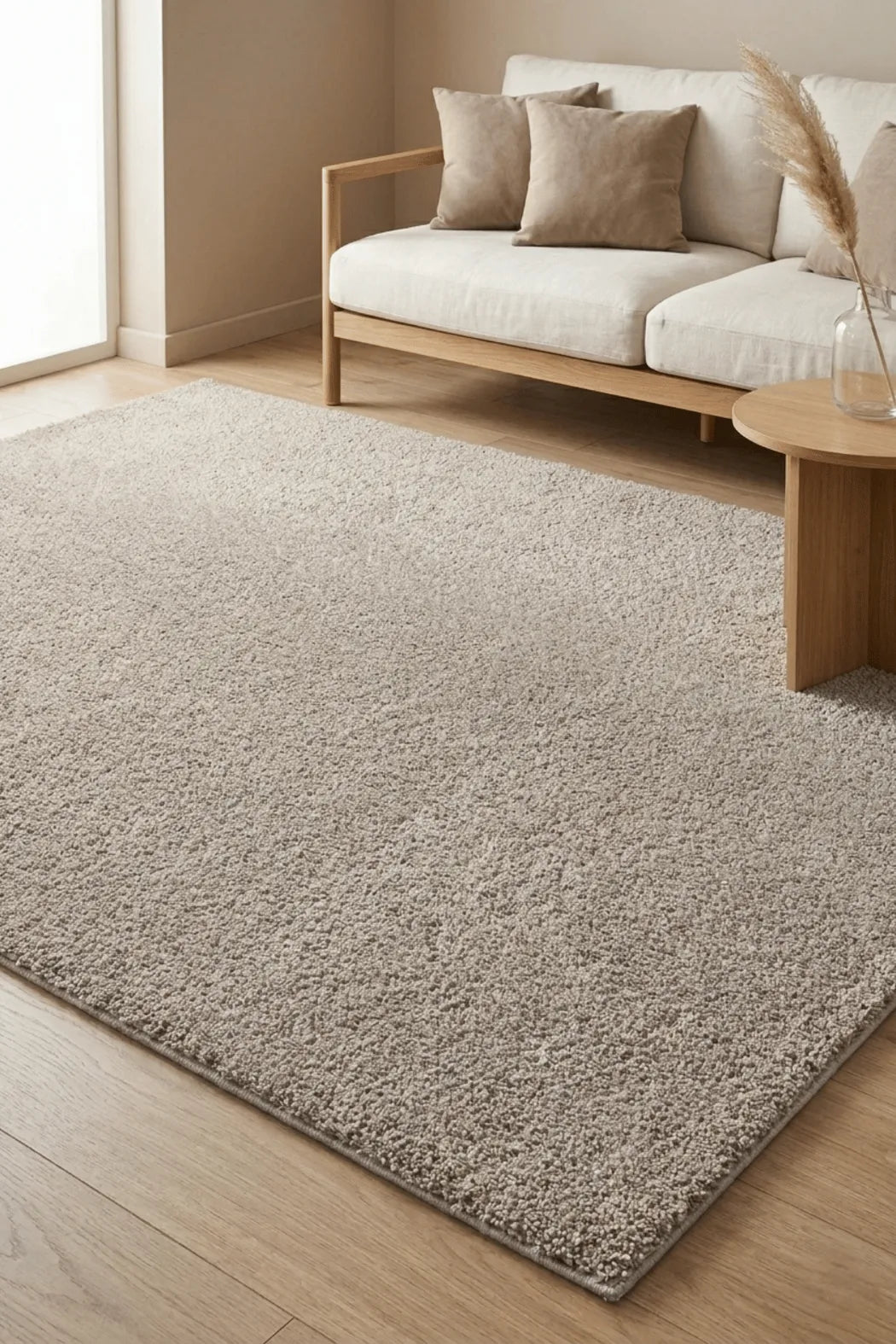 Gümüş Bej Ultra Dolgun Peluş Halı