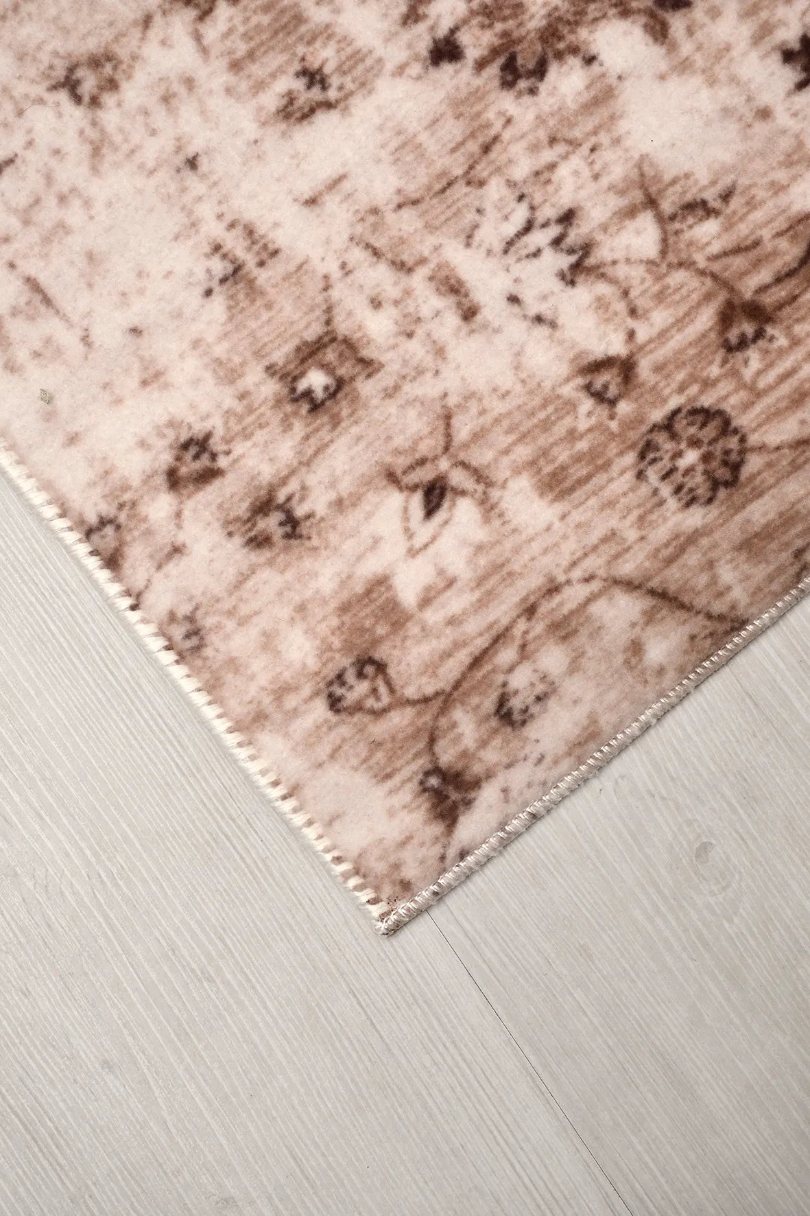 Vizon ve Kahve Vintage Yıkanabilir Halı