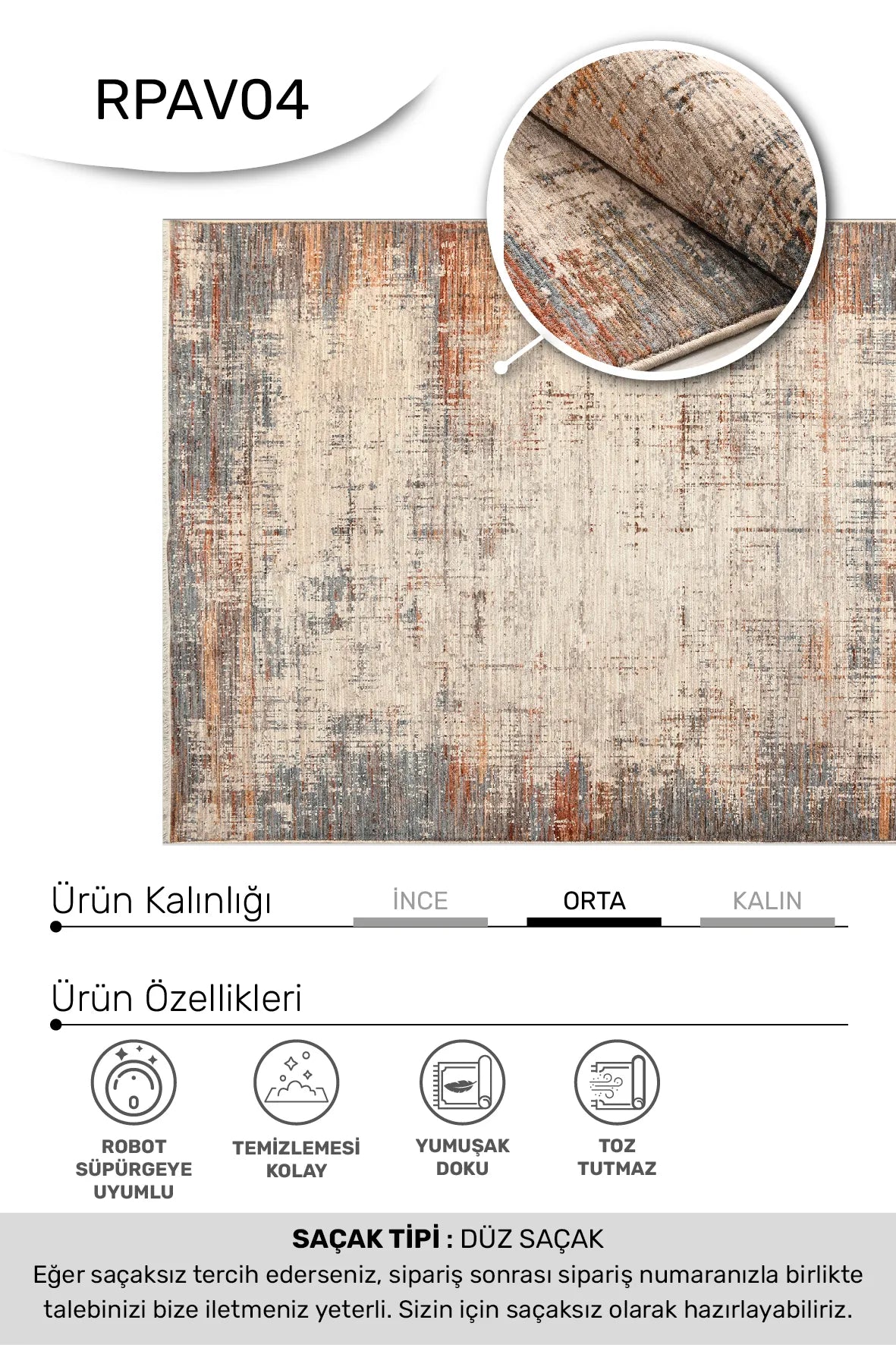 Renkli Soyut Degrade Eskitme Halı