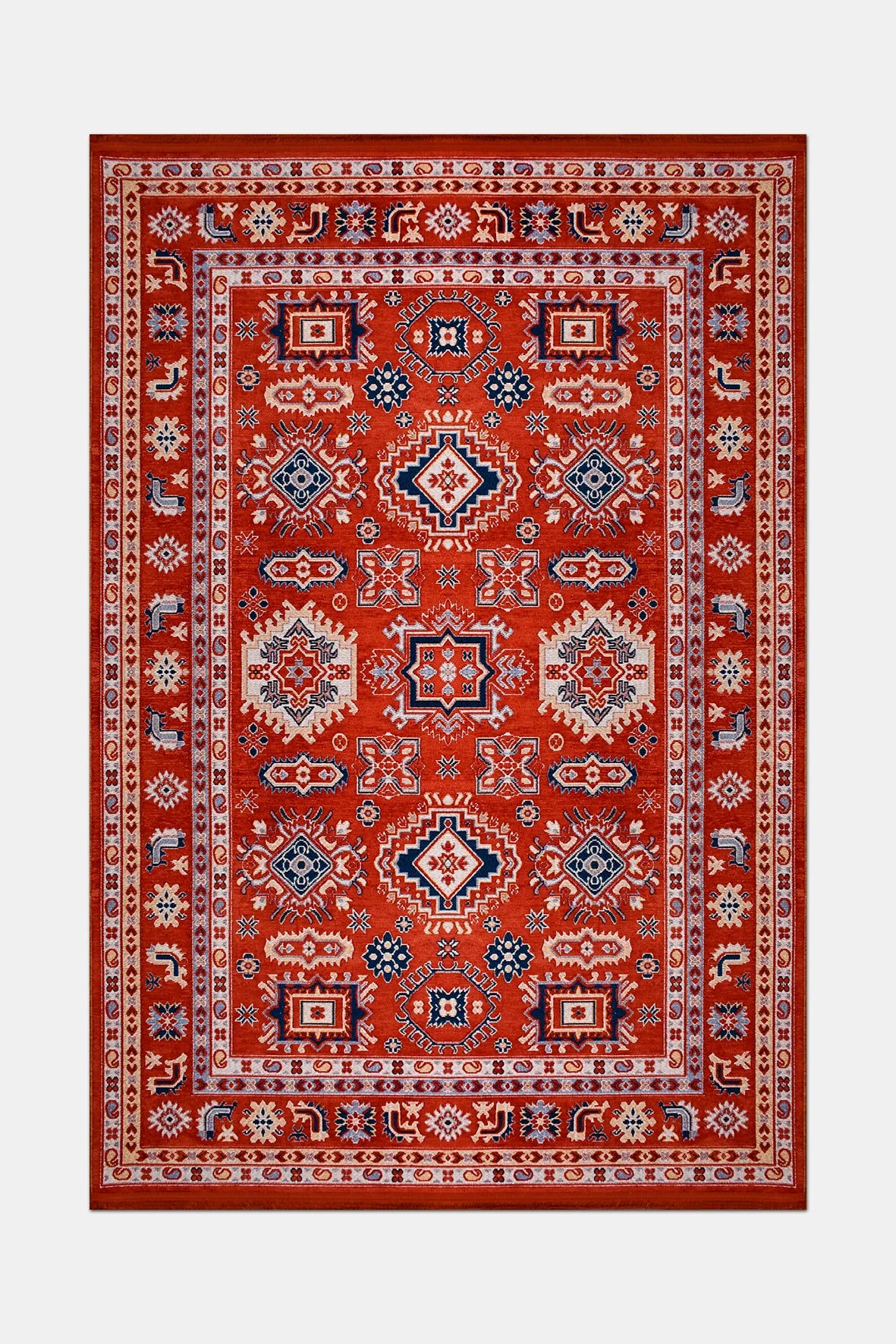 Kırmızı Geometrik Motifli Anadolu Kilimi