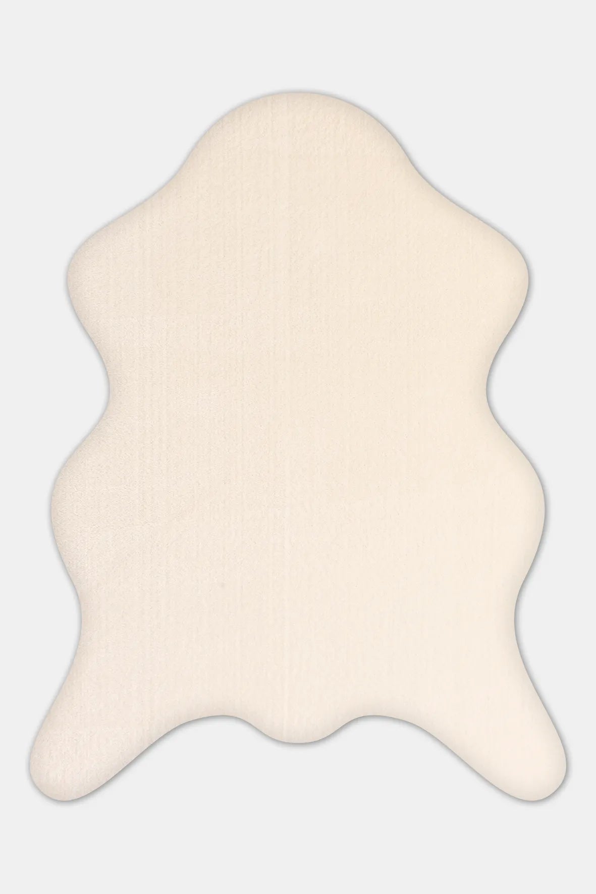 Krem Post Şeklinde Peluş Halı