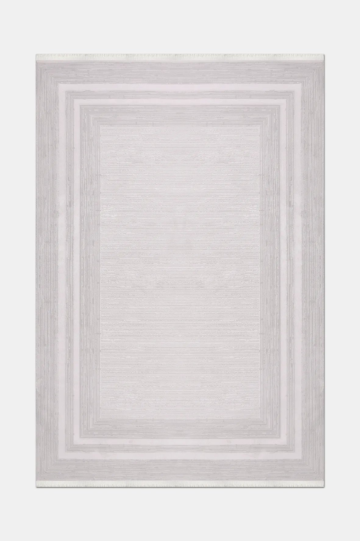 Ekru ve Bej Çerçeveli Minimal Halı