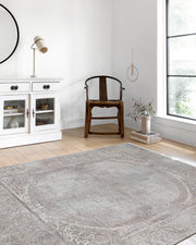 Oval Motifli Modern Yıkanabilir Halı