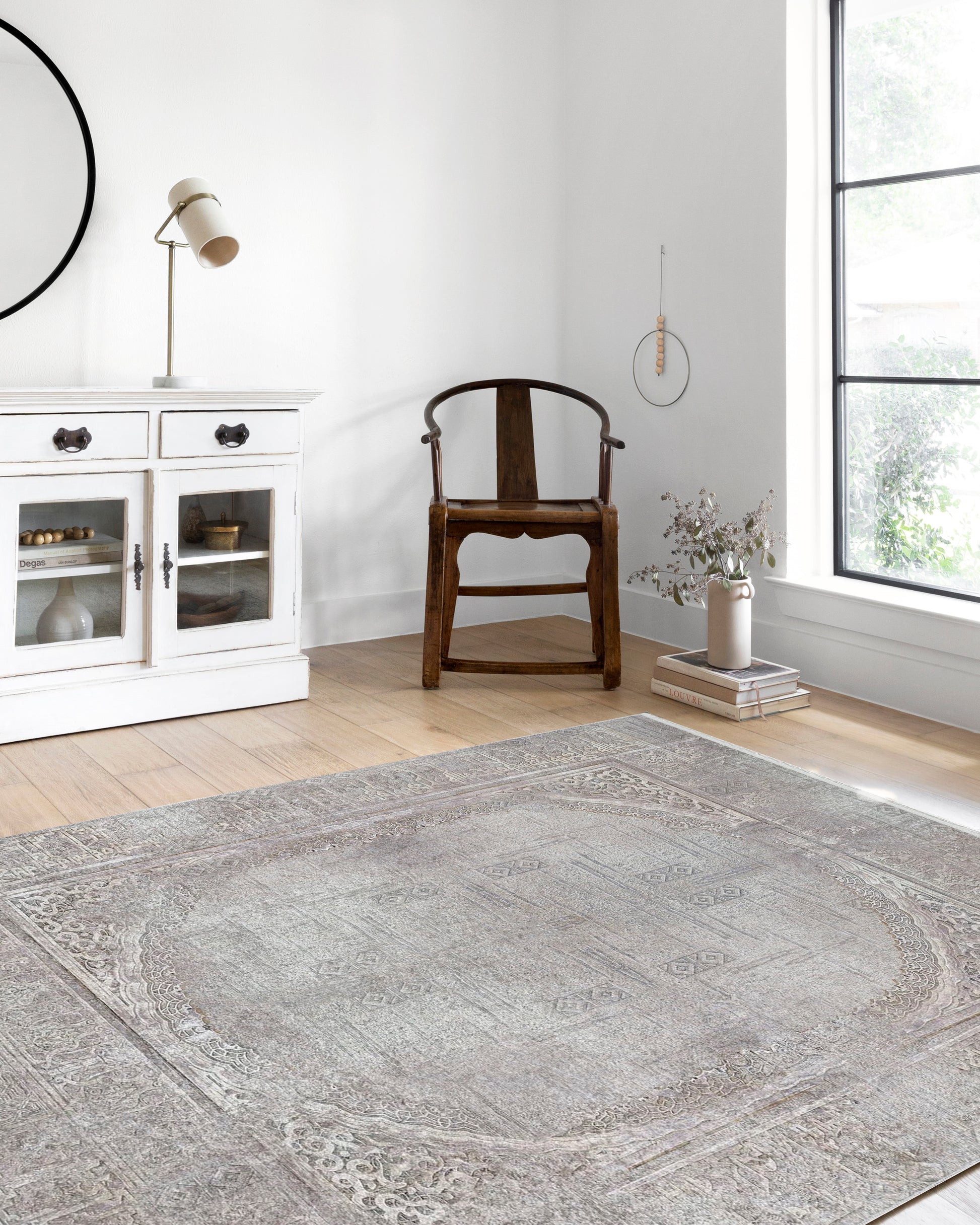 Oval Motifli Modern Yıkanabilir Halı