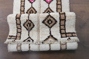 El yapımı vintage yolluk 36x279 cm i̇kat desenli yün - detay görünümü