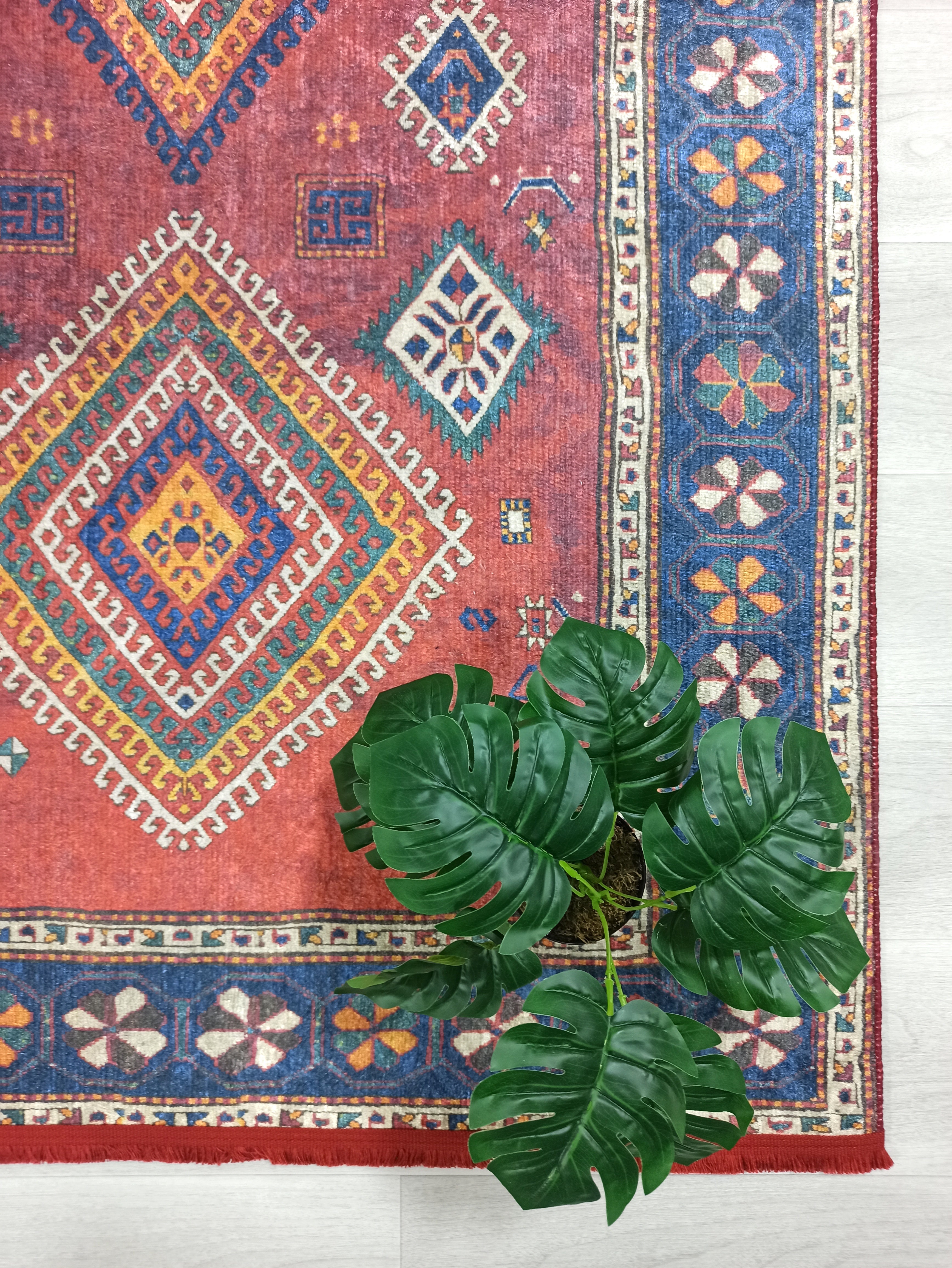 Uşak Dark Red Beige Kilim Carpet - CLEARANCE - 2348OU