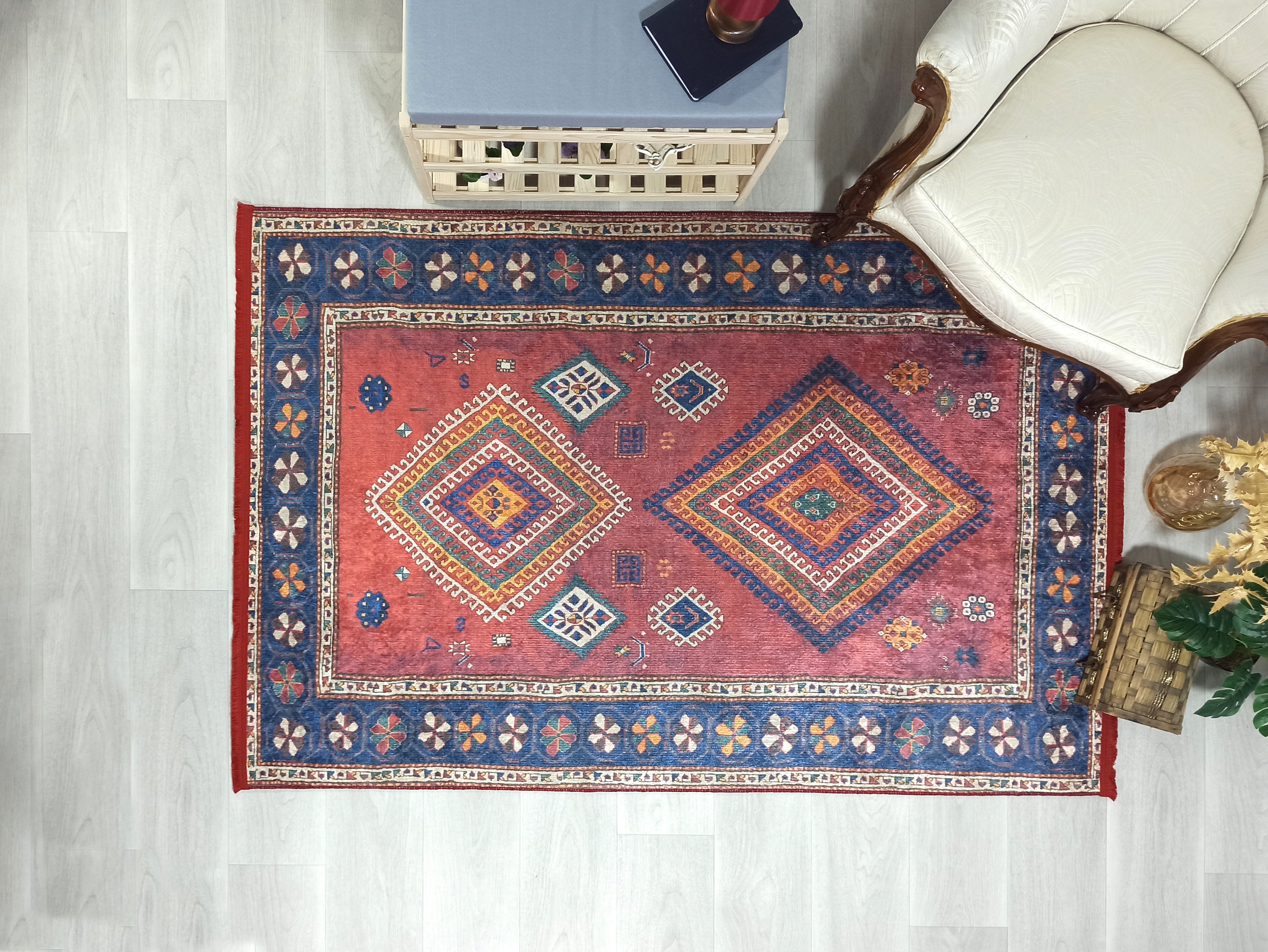 Uşak Dark Red Beige Kilim Carpet - CLEARANCE - 2348OU