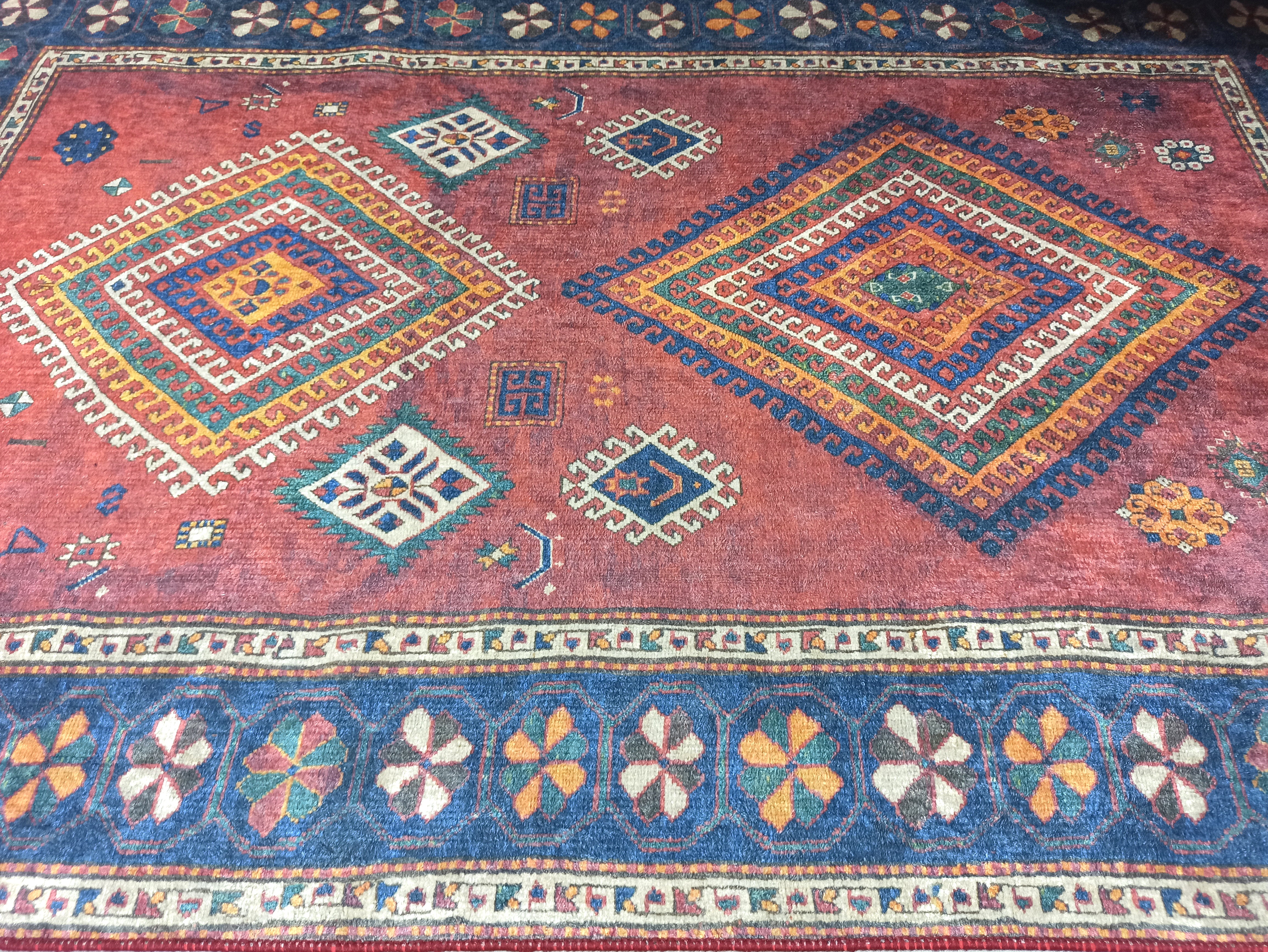 Uşak Dark Red Beige Kilim Carpet - CLEARANCE - 2348OU