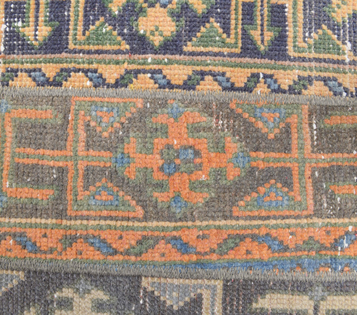 El yapımı vintage yolluk 61x315 cm i̇kat desenli yün - mekan görünümü