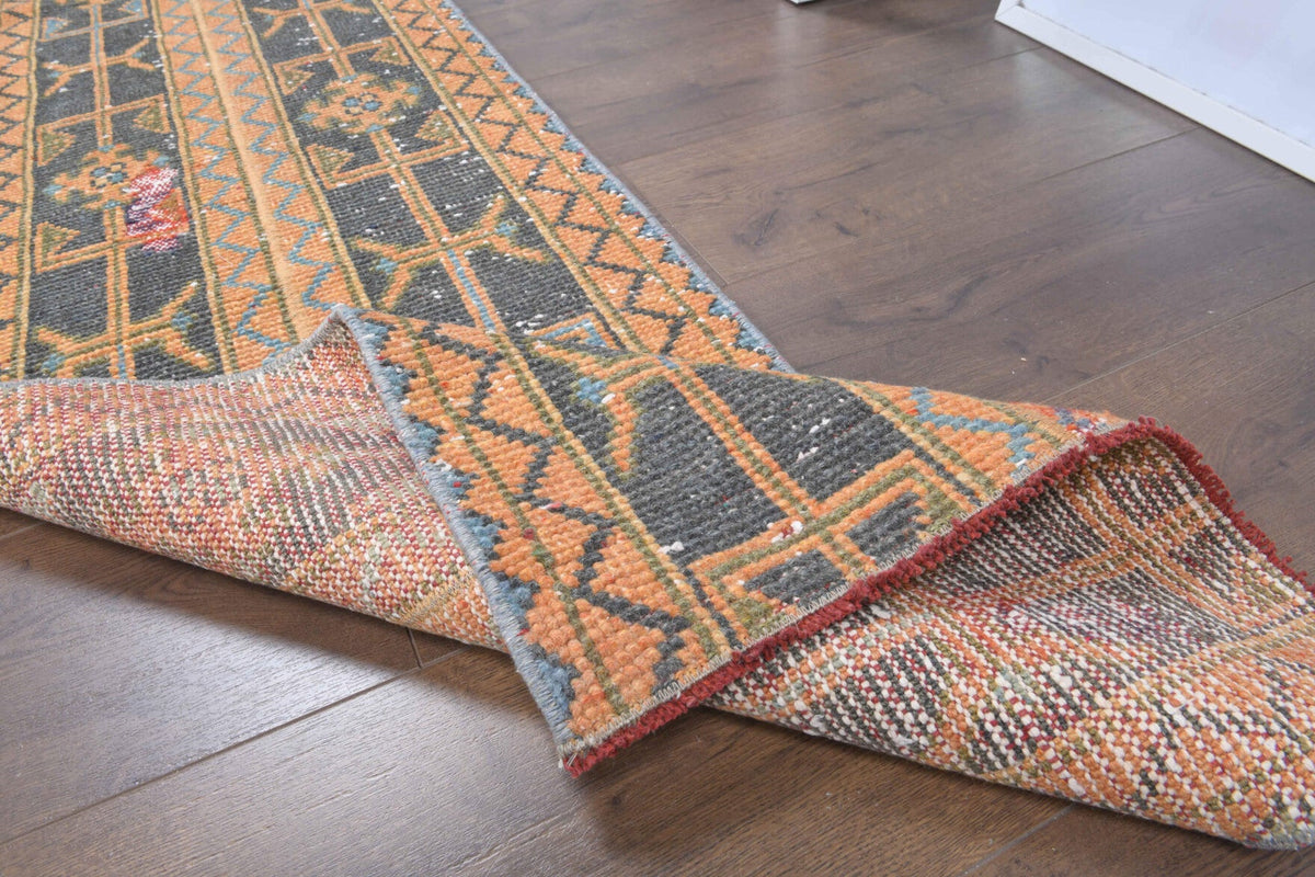 El yapımı vintage yolluk 51x295 cm oryantal desenli yün - mekan görünümü