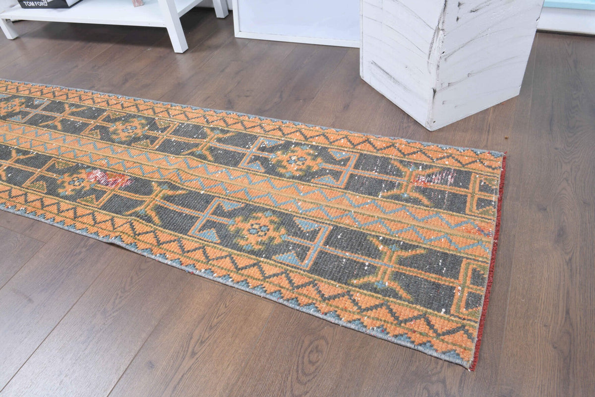 El yapımı vintage yolluk 51x295 cm oryantal desenli yün - açık alan görünümü