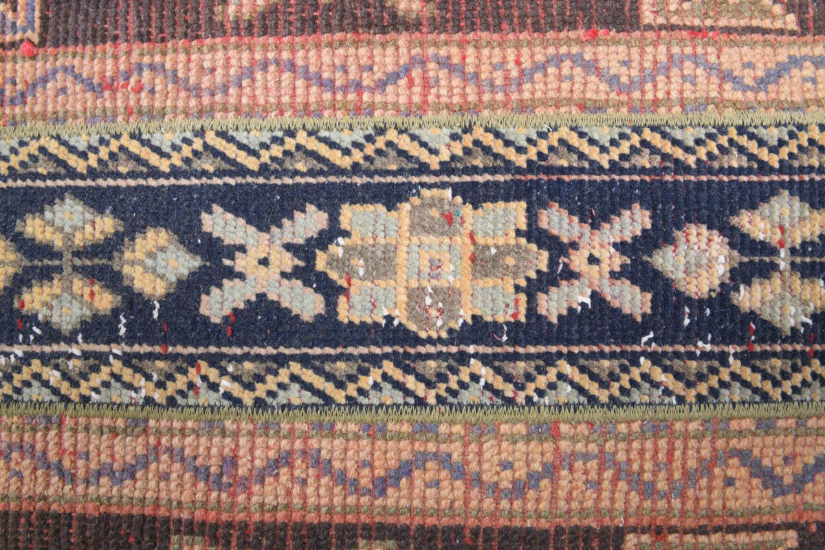 El yapımı vintage yolluk 64x292 cm i̇kat desenli yün - desen detayı