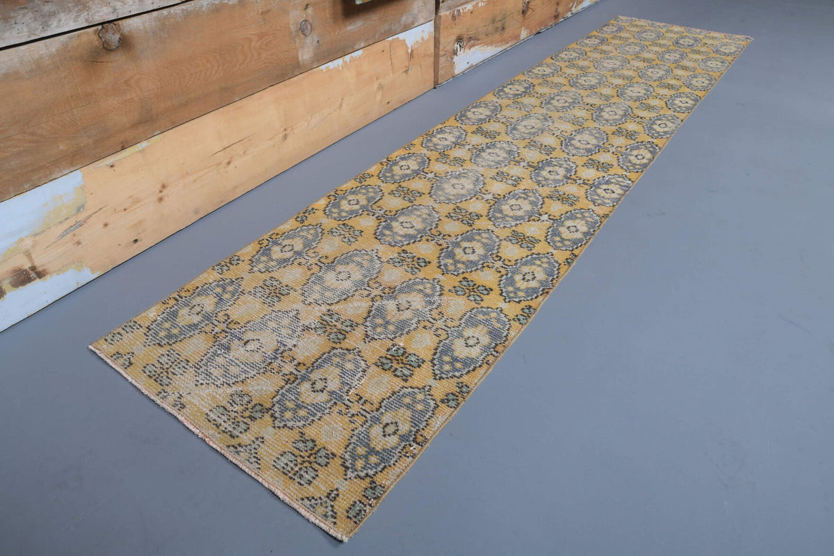 Hand-Knotted Vintage Anatolian Runner Rug