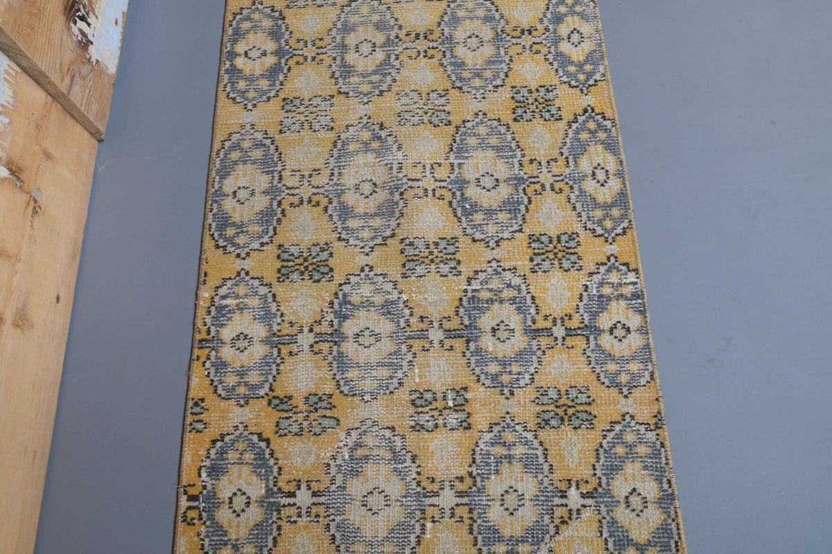 Hand-Knotted Vintage Anatolian Runner Rug