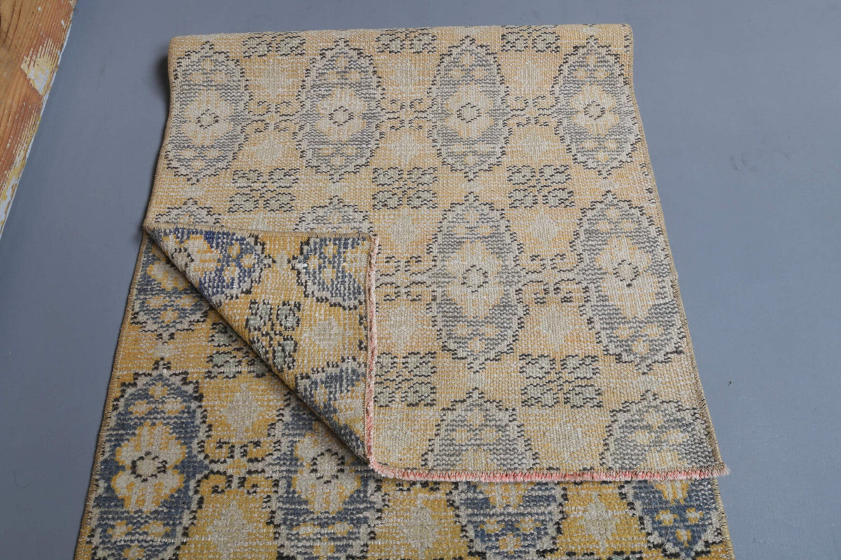 Hand-Knotted Vintage Anatolian Runner Rug