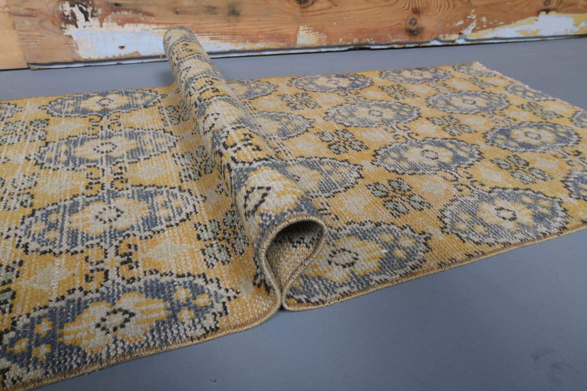 Hand-Knotted Vintage Anatolian Runner Rug