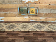 El yapımı vintage yolluk 74x310 cm i̇kat desenli yün - detay görünümü