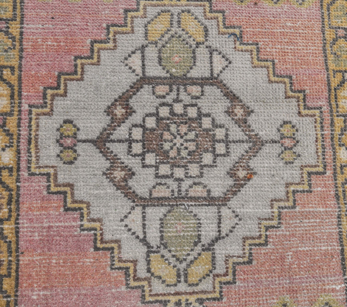 El yapımı vintage yolluk 51x315 cm oryantal desenli yün - üstten görünüm