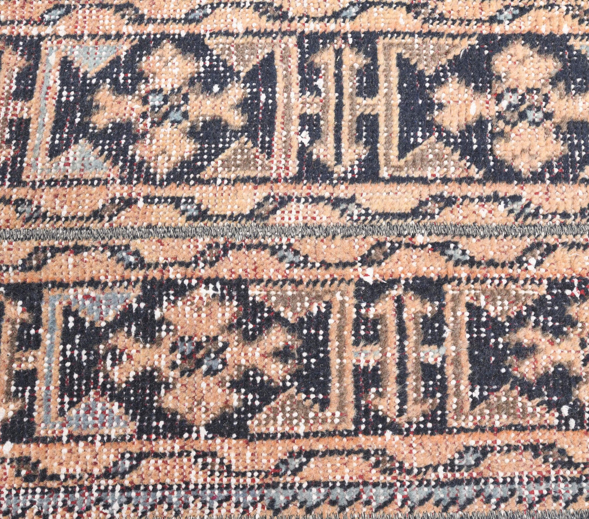 El yapımı vintage yolluk 48x318 cm i̇kat desenli yün - mekan görünümü