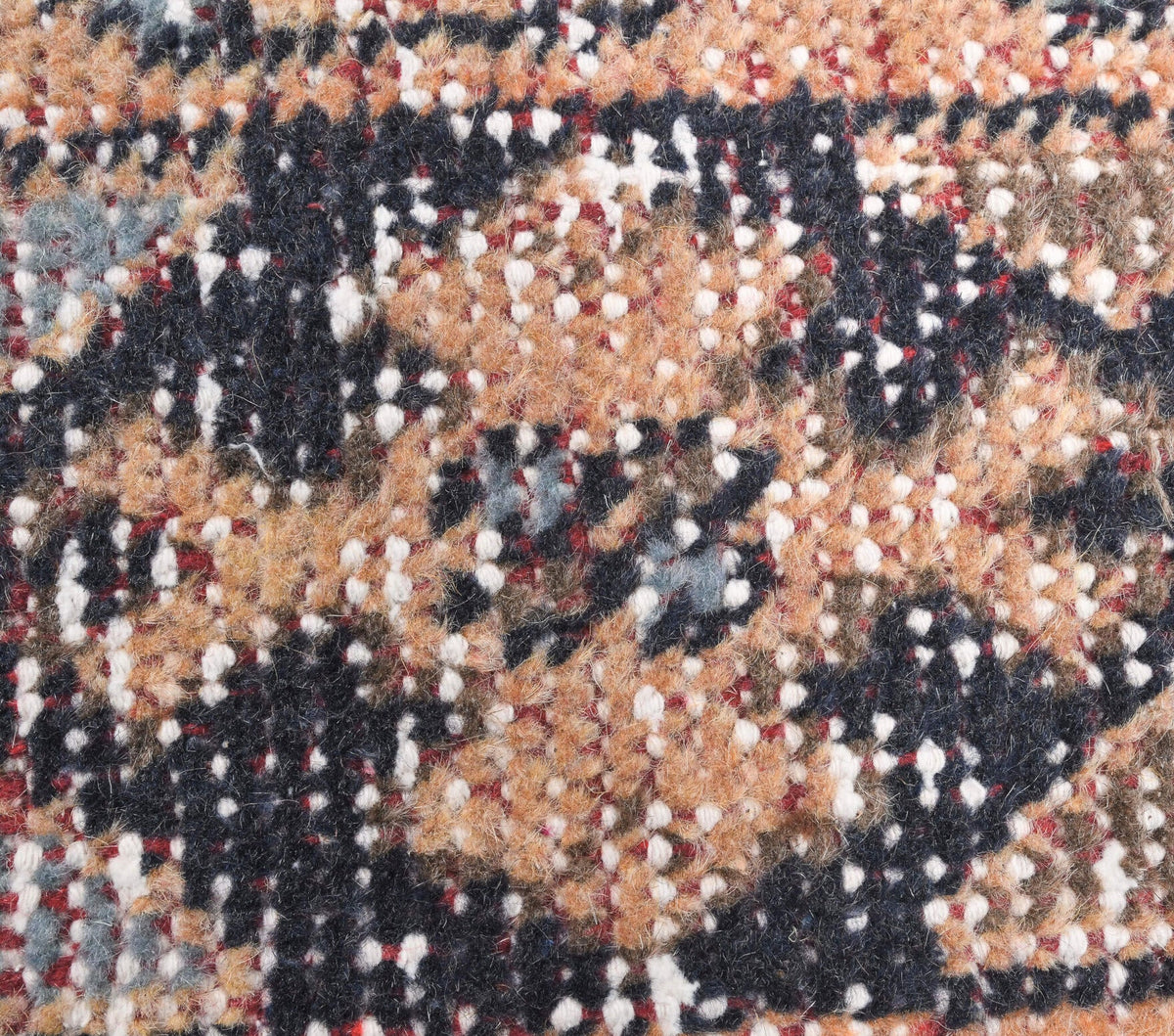 El yapımı vintage yolluk 48x318 cm i̇kat desenli yün - üstten görünüm