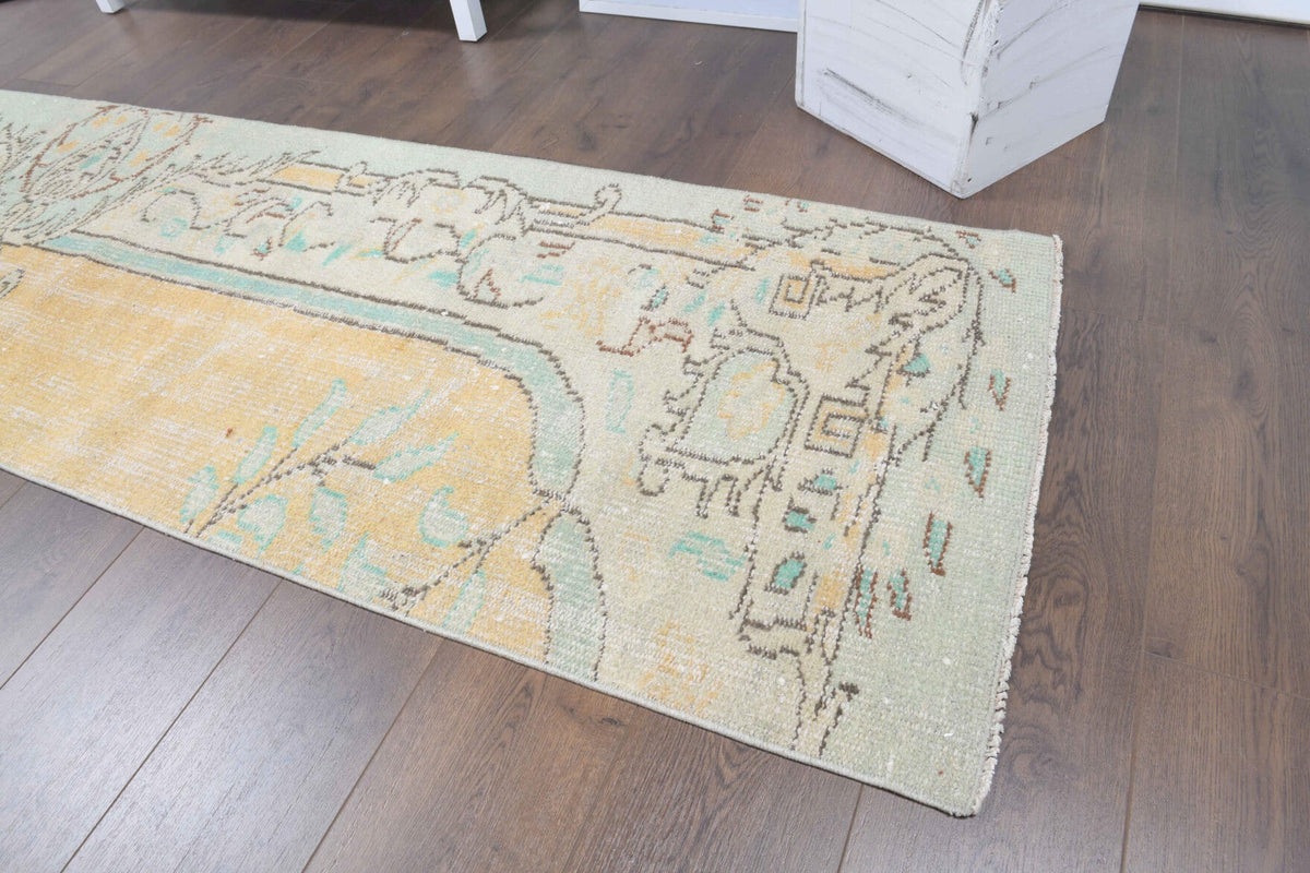 El yapımı vintage yolluk 71x307 cm oryantal desenli yün - mekan görünümü