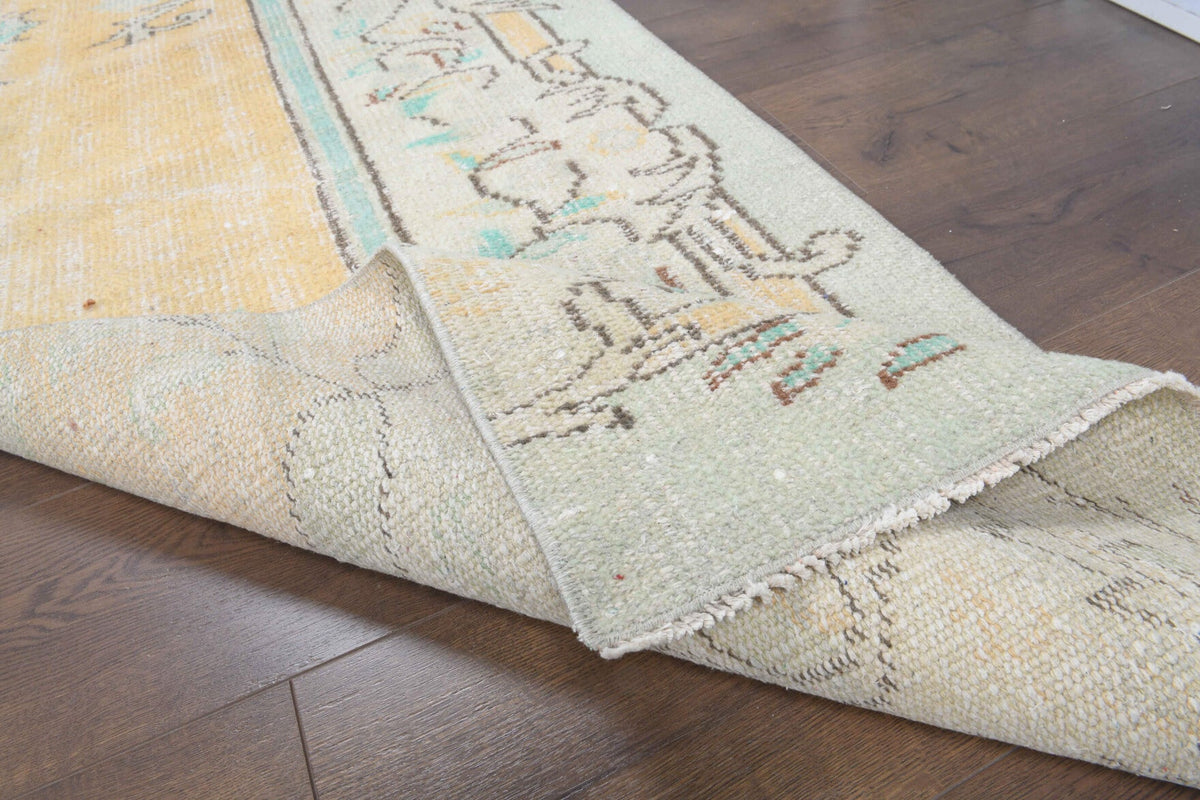 El yapımı vintage yolluk 71x307 cm oryantal desenli yün - üstten görünüm