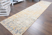 El yapımı vintage yolluk 71x302 cm çiçek desenli desenli yün - detay görünümü