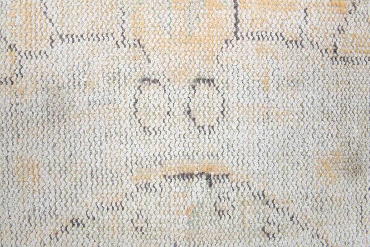 El yapımı vintage yolluk 71x302 cm çiçek desenli desenli yün - üstten görünüm