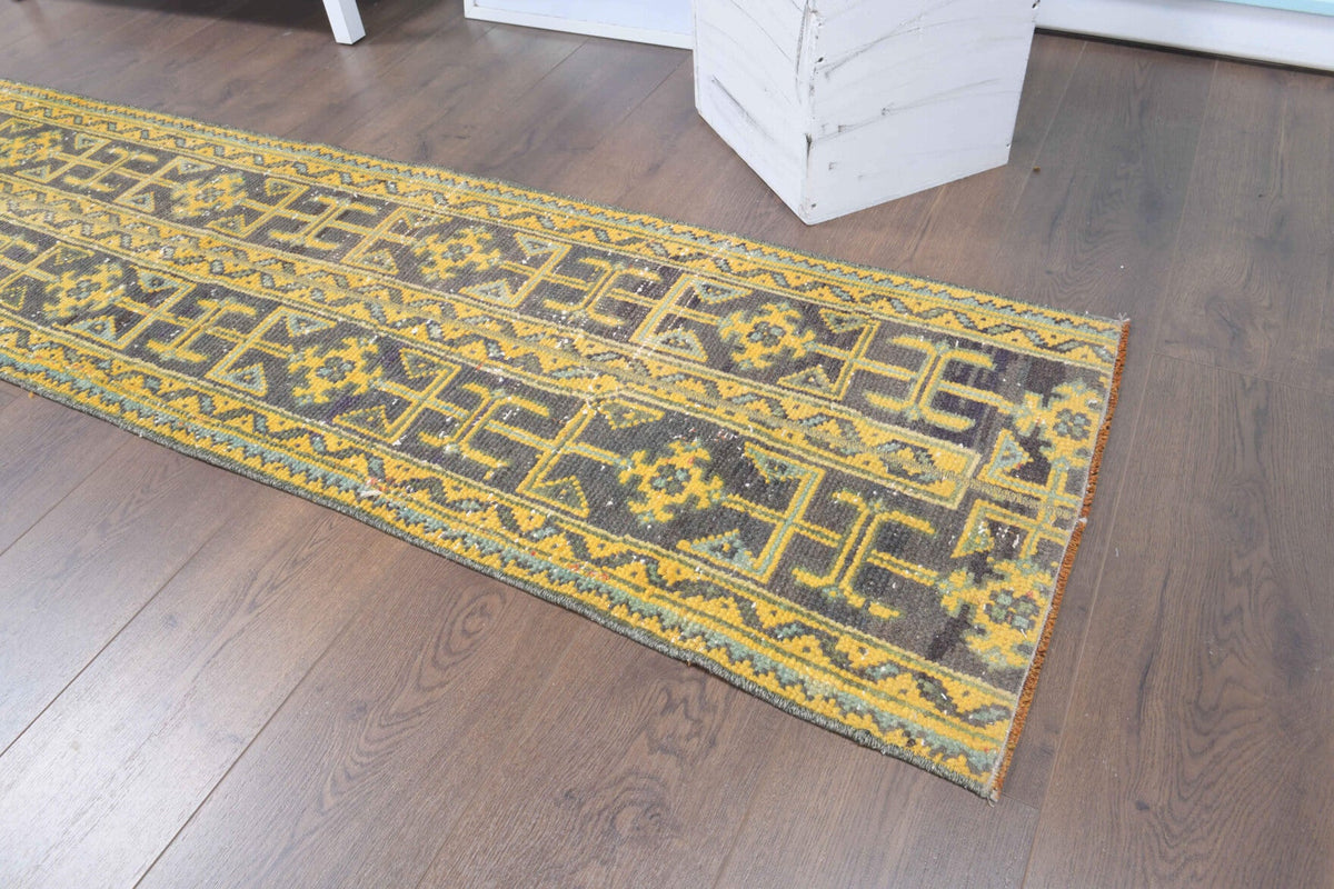 2x11 Handmade Patchwork Runner Rug