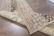 El yapımı vintage yolluk 56x338 cm i̇kat desenli yün - detay görünümü
