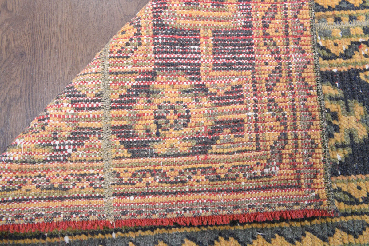 El yapımı vintage yolluk 56x325 cm i̇kat desenli yün - açık alan görünümü