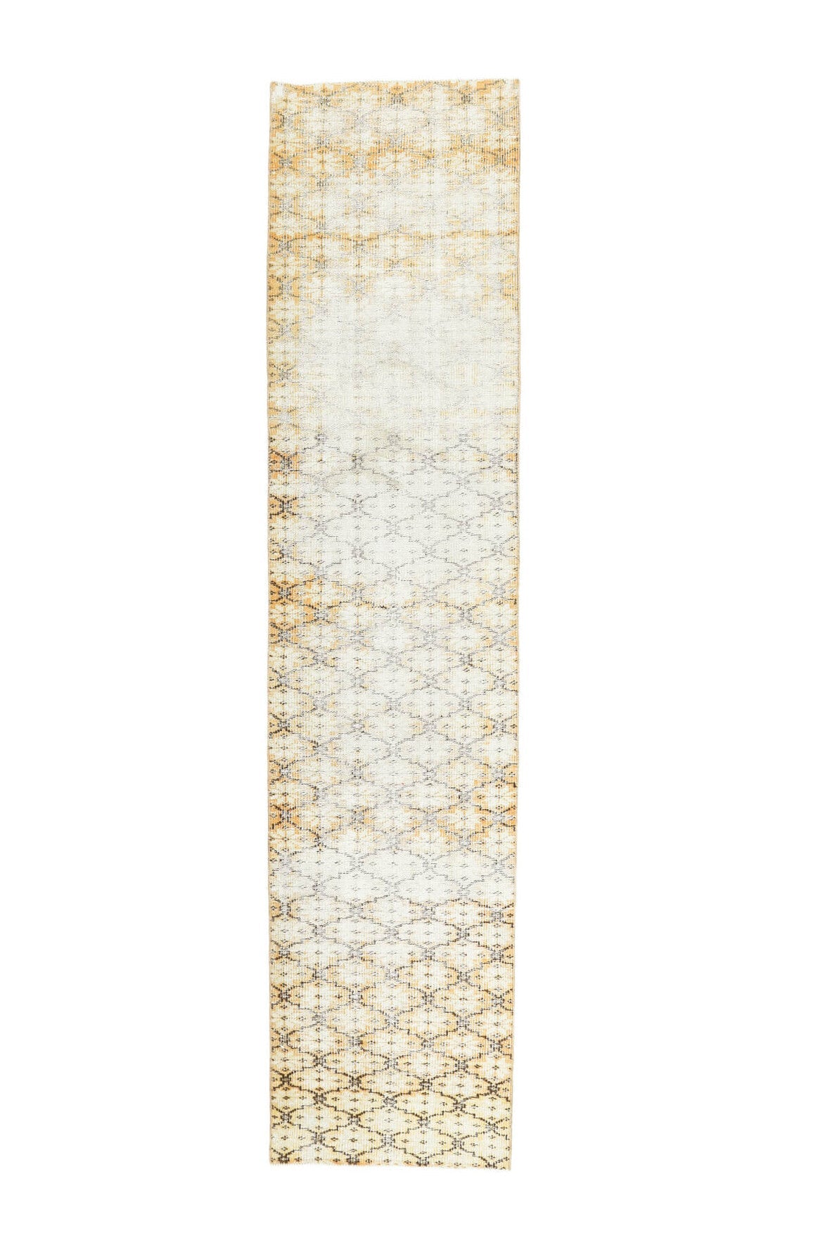 El yapımı vintage yolluk 74x325 cm i̇kat desenli yün - farklı açıdan görünüm