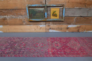 El yapımı vintage yolluk 71x340 cm i̇kat desenli yün - detay görünümü