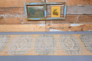 El yapımı vintage yolluk 74x340 cm oryantal desenli yün - detay görünümü