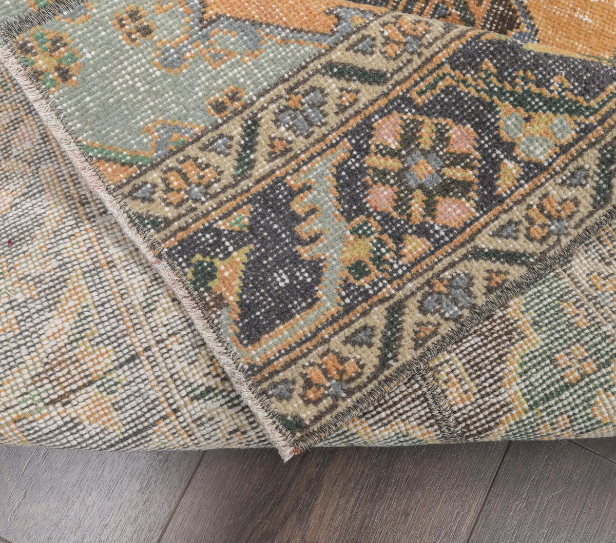 El yapımı vintage yolluk 64x345 cm i̇kat desenli yün - mekan görünümü