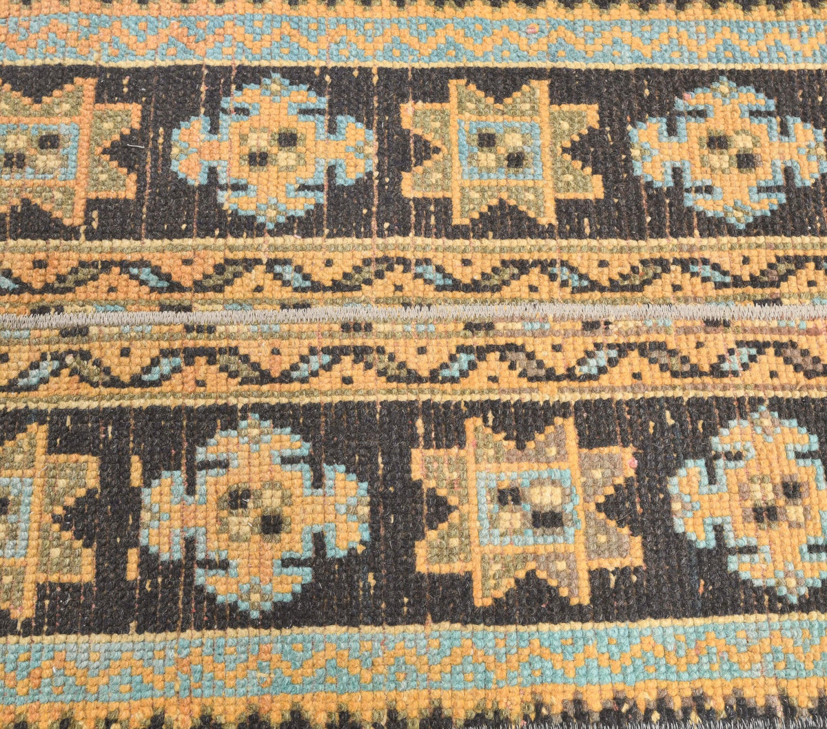 El yapımı vintage yolluk 51x340 cm patchwork desenli yün - mekan görünümü