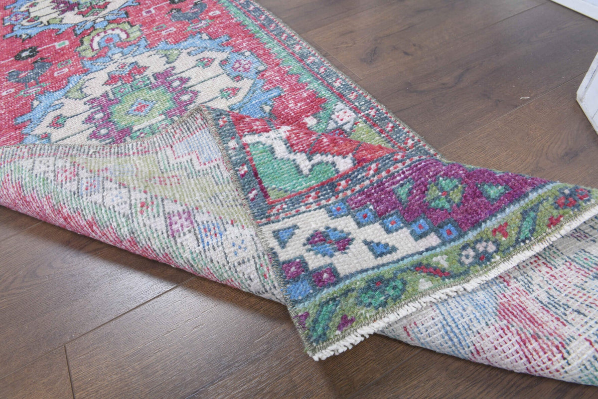 El yapımı vintage yolluk 61x320 cm oryantal desenli yün - mekan görünümü