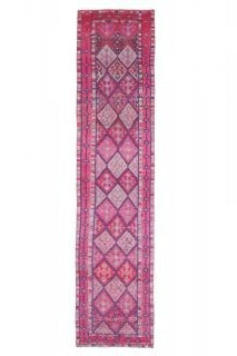 2x11 Hand-Knotted Wool Vintage Anatolian Runner Rug