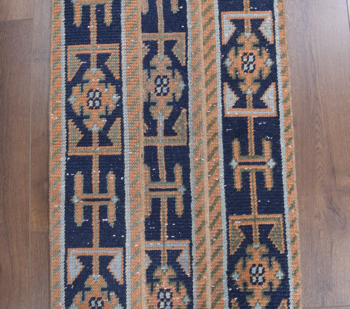 El yapımı vintage yolluk 56x157 cm oryantal desenli yün - desen detayı
