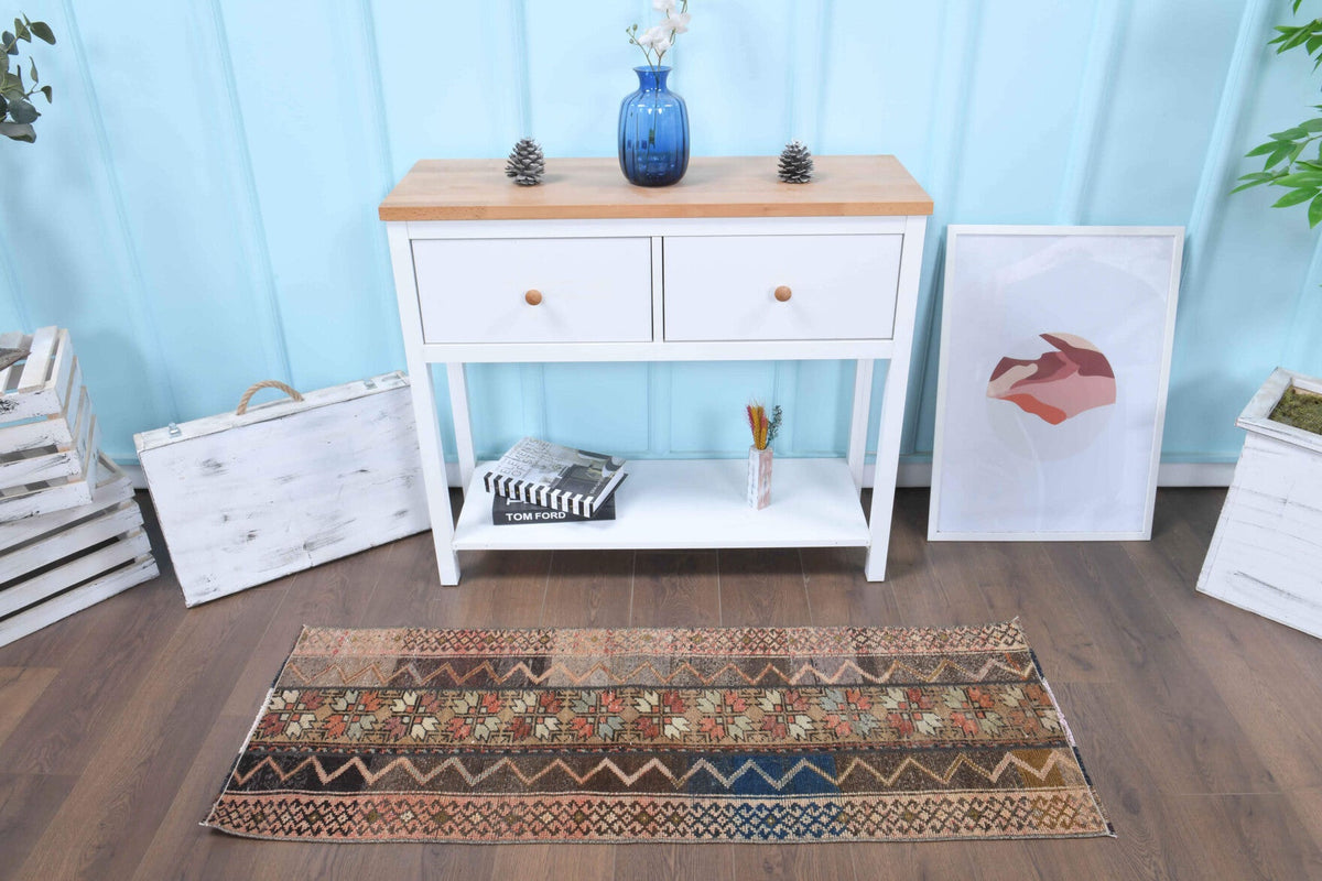 2x5 Handmade Patchwork Runner Rug