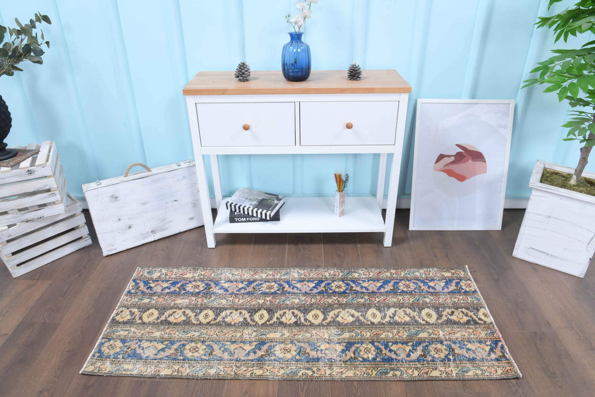 2x5 Handmade Patchwork Runner Rug