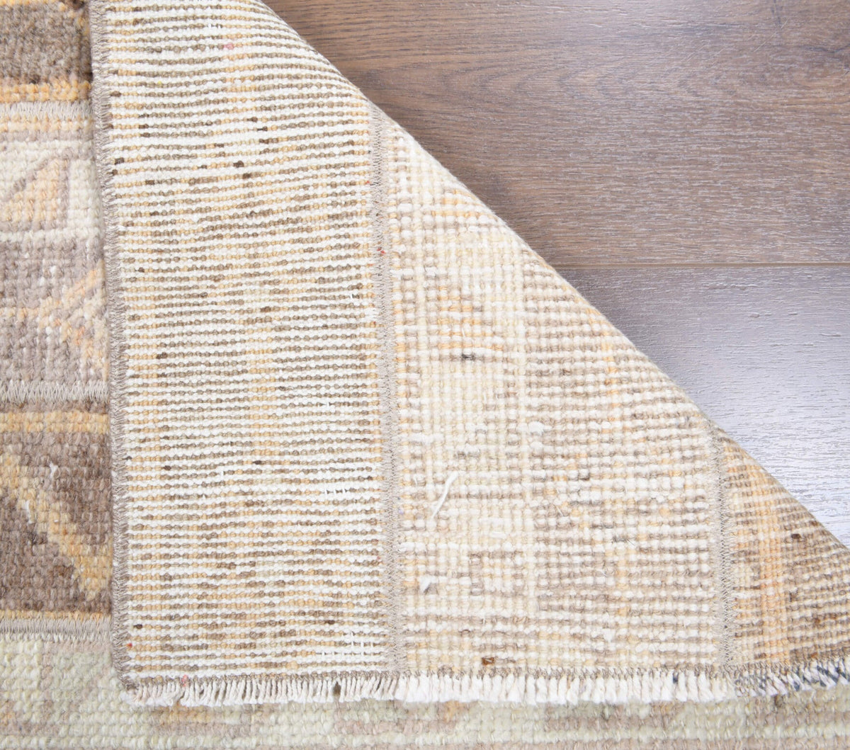 El yapımı vintage yolluk 51x183 cm i̇kat desenli yün - desen detayı