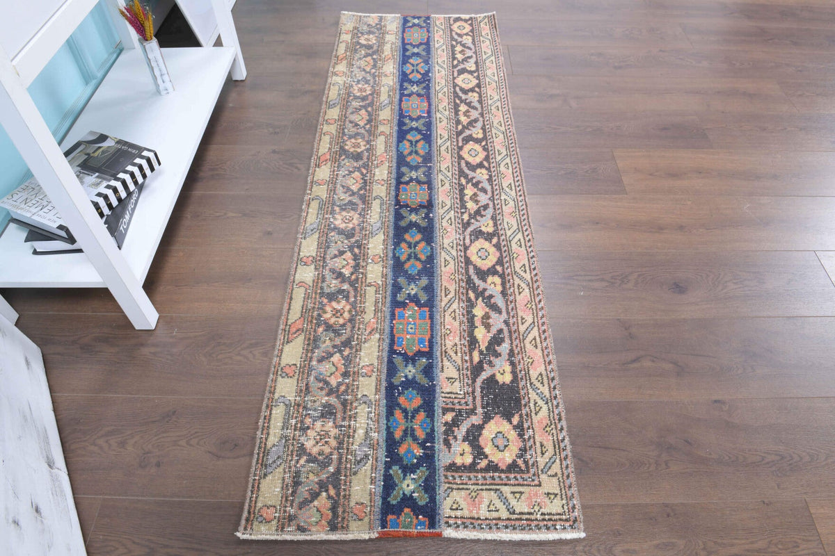 El yapımı vintage yolluk 56x180 cm oryantal desenli yün - detay görünümü