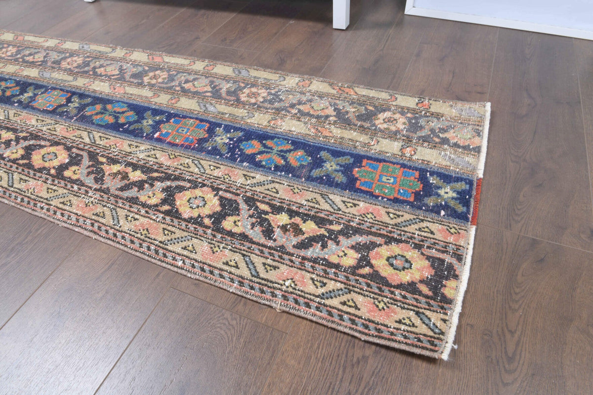 El yapımı vintage yolluk 56x180 cm oryantal desenli yün - mekan görünümü