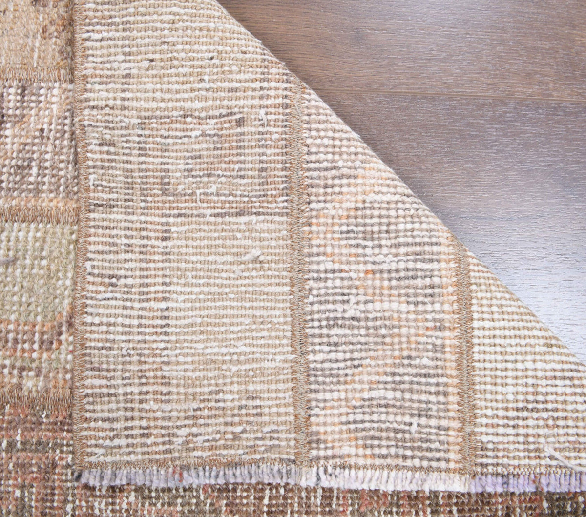 El yapımı vintage yolluk 48x180 cm i̇kat desenli yün - kenar ve saçak detayı