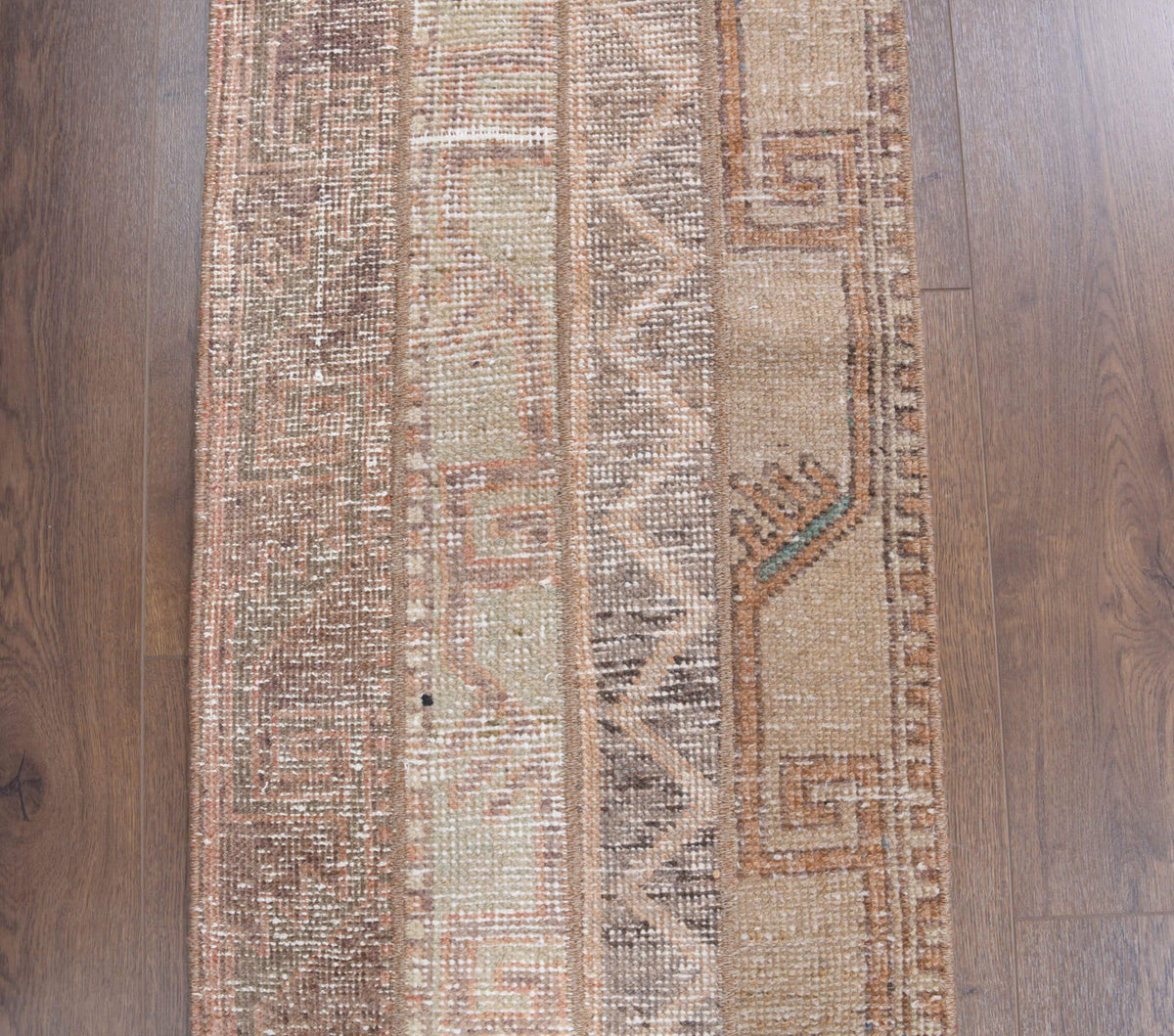 El yapımı vintage yolluk 48x180 cm i̇kat desenli yün - desen detayı